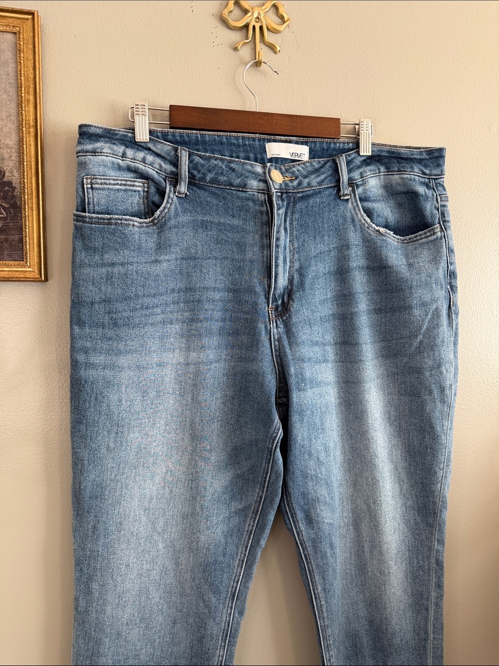 VERVET Los Angeles Size 16 Medium Wash Straight Leg Ankle Jeans Stretch - Picture 4 of 7